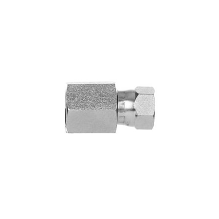 Titan Steel Adapter 1/4in NPTF Female x 1/4in JIC 7/16in-20 thread Female Swivel 6506-04-04